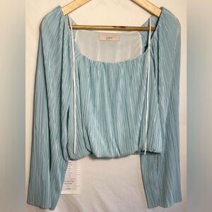 LOFT Pleated Long Sleeve Knit Top Sample S/M